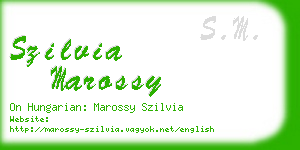 szilvia marossy business card